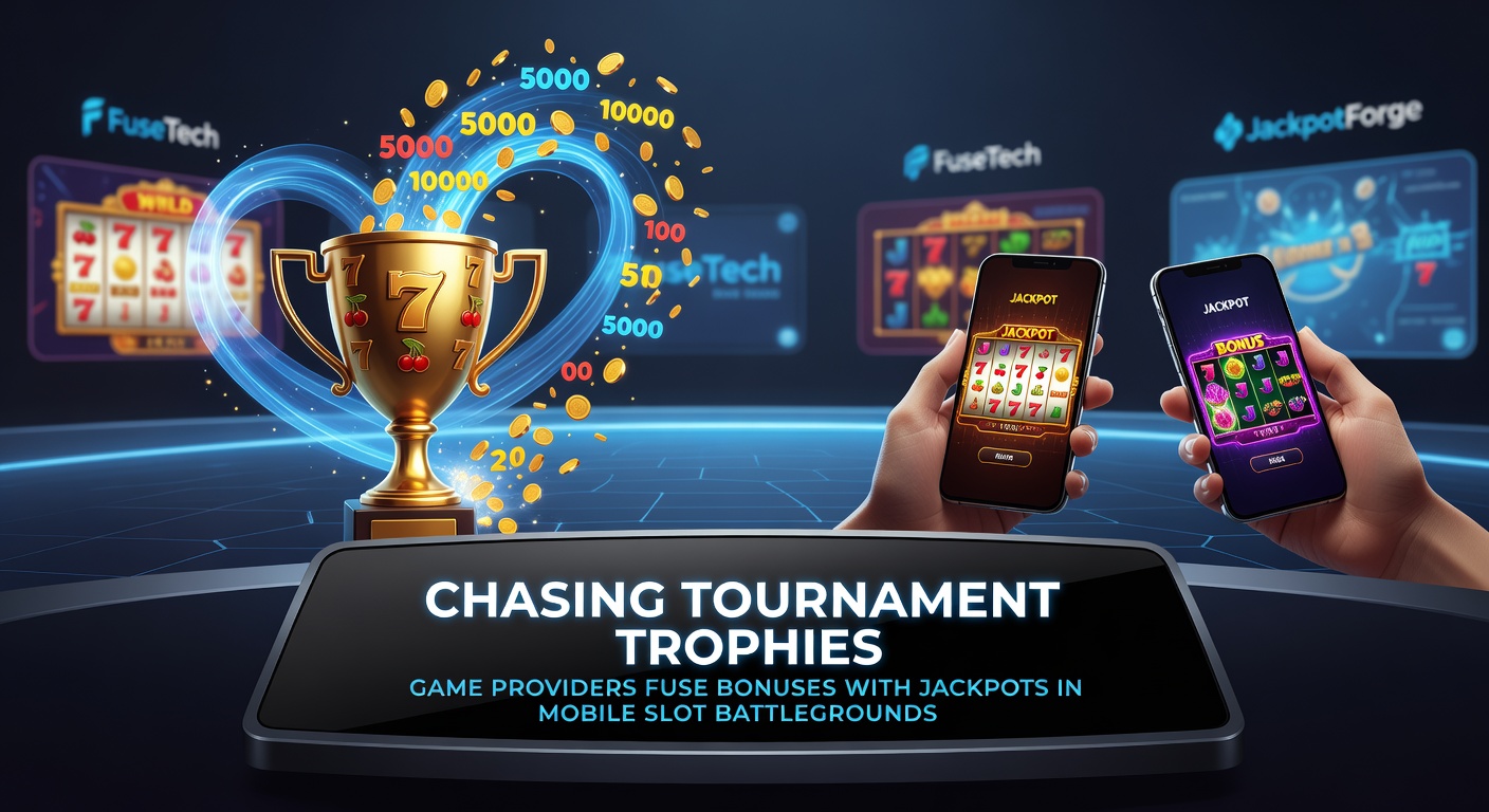 Spieler wettkampf in einer mobilen Slot-Arena mit leuchtenden Jackpots und Trophäen im Hintergrund