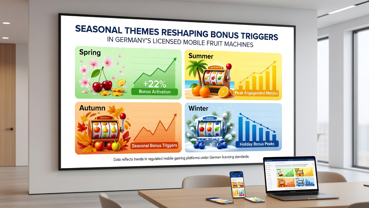 Mobile Fruchtspielautomaten mit saisonalen Bonus-Triggern und Walzenkonfigurationen
